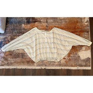 Free People White Striped Crip Top